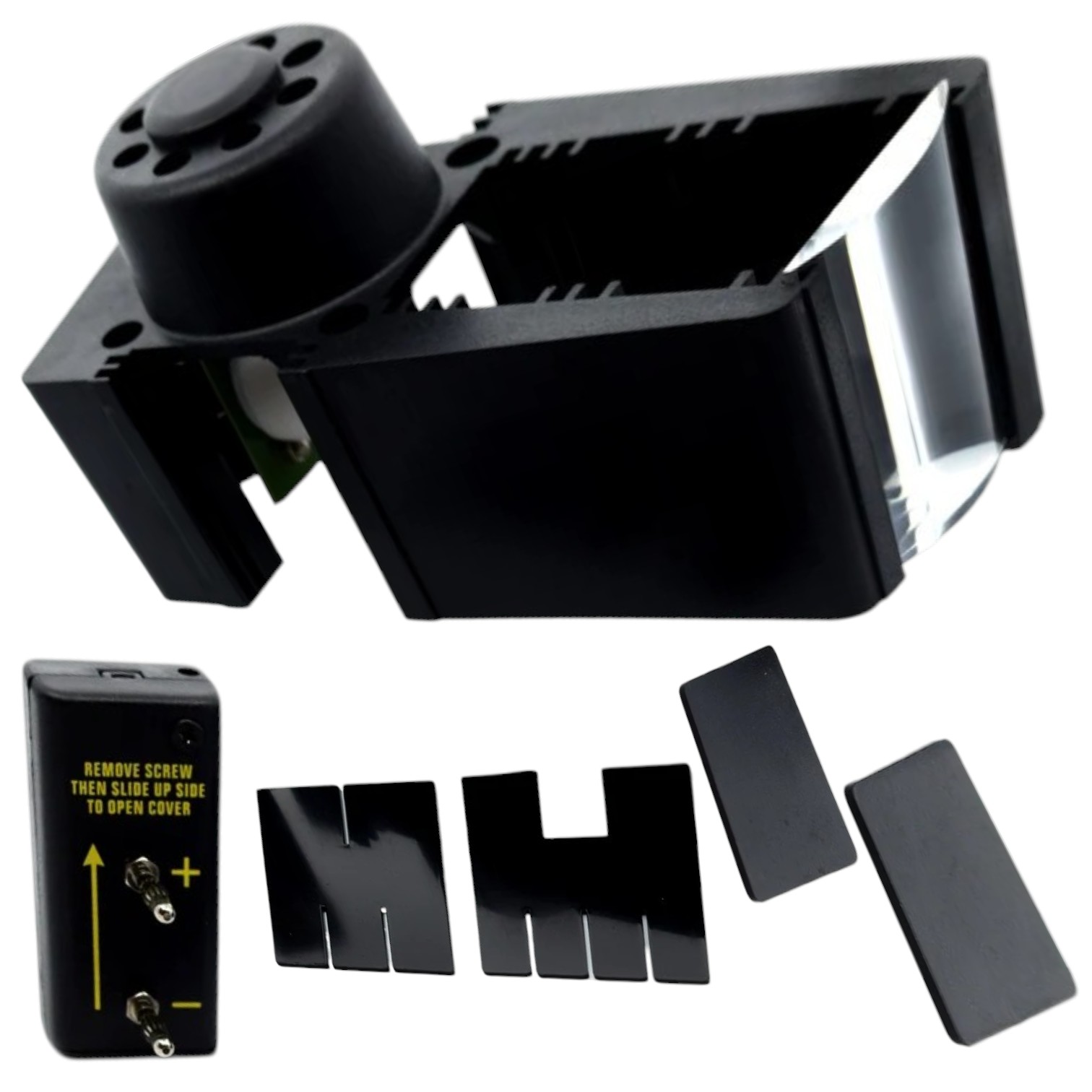 LED Ray Box, Battery Operated - Includes Slit Plates and Concave Lens - Seven Grooves for Lenses and Accessories - ELabs