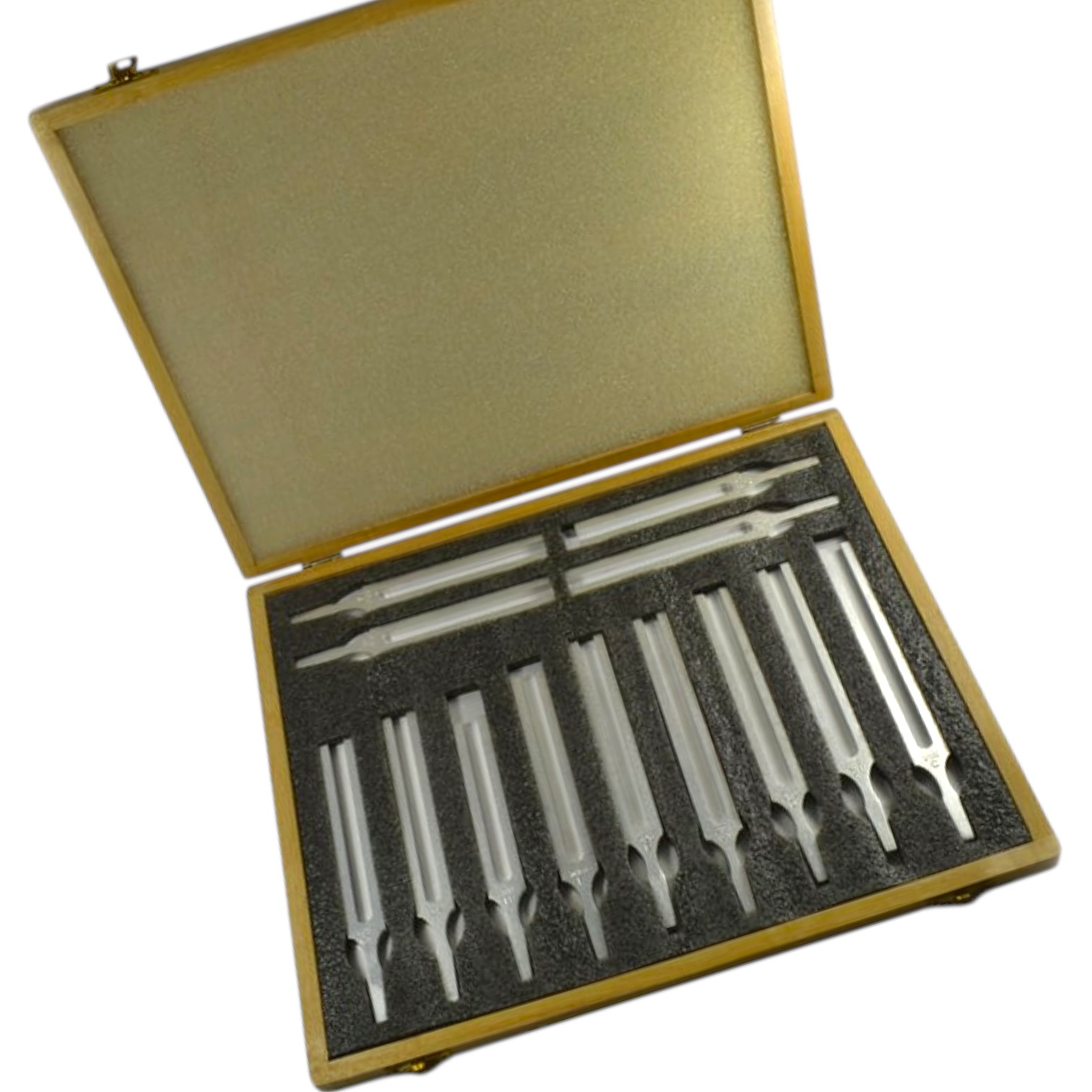 ELabs 13 Piece Aluminum Tuning Fork Set in Wooden Case