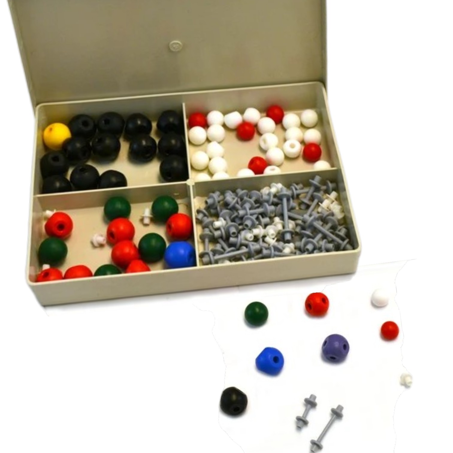 Molecular Model Kit (127 Pieces), Introduction Kit, Inorganic Chemistry, Single and Double Covalent Bonds, Long Flexible Links, Short Links Includes Short Link Removing Tool - Case Included - ELabs La