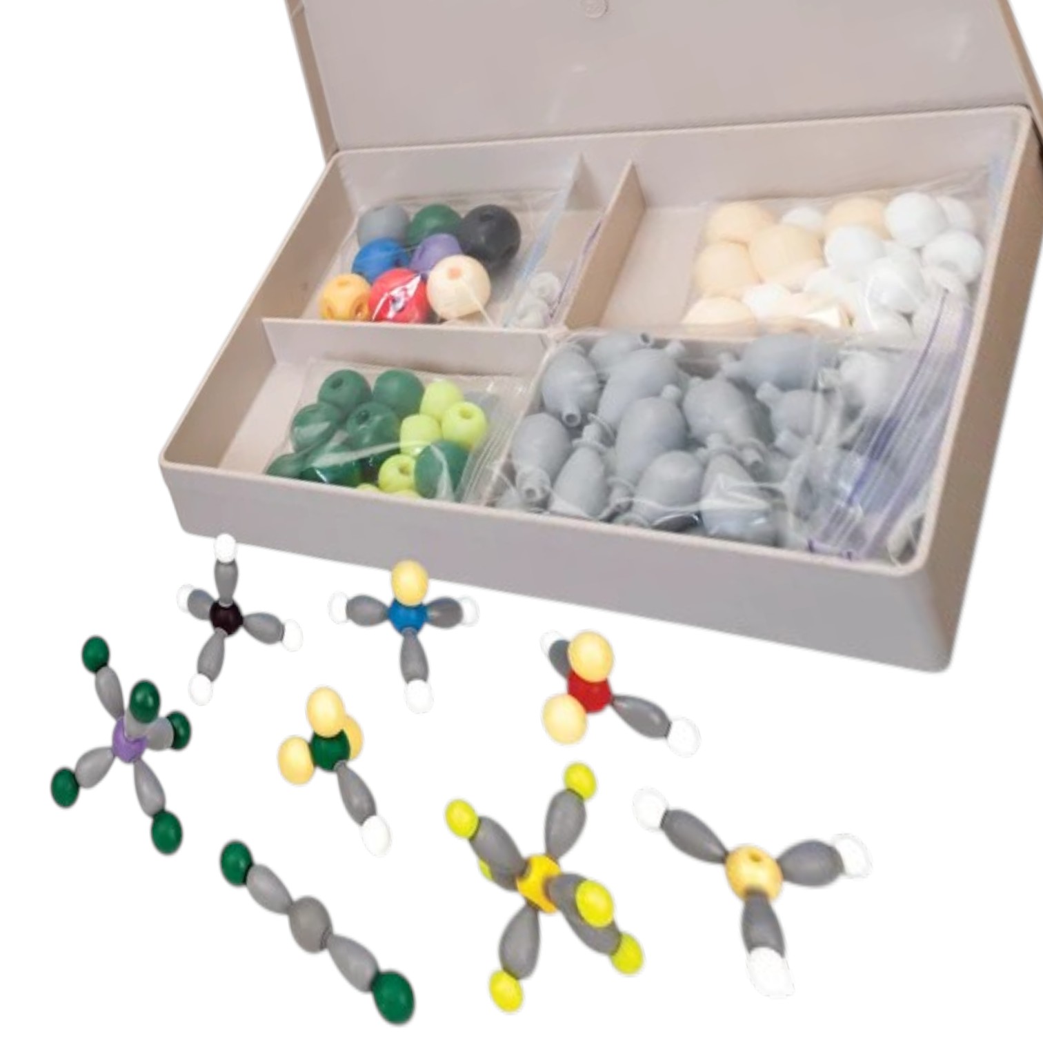 Molecular Model Kit (74 Pieces) - Demonstration of Bond Orientation, VSEPR Theory - Case Included - ELabs